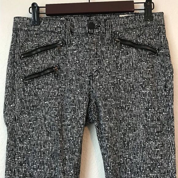EUC Rag & Bone Linton zip tweed skinny jeans in size 27 black white - Picture 3 of 9